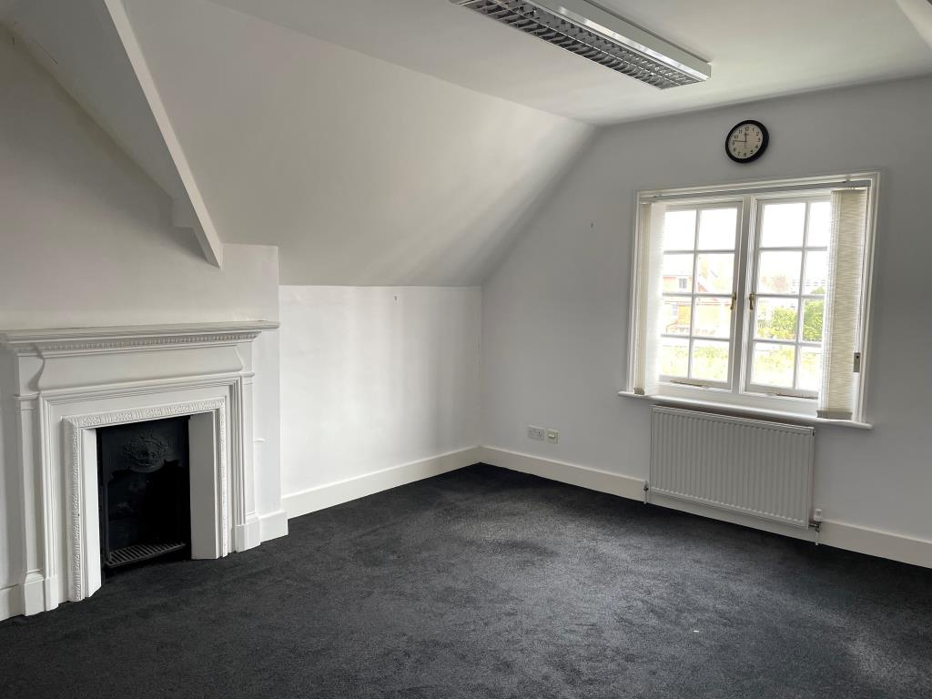 Lot: 61 - TWO SUBSTANTIAL FORMER OFFICE BUILDINGS WITH CONVERSION POTENTIAL - Second floor eaves office with fireplace 1
